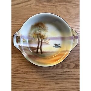 Erdmann Schlegelmilch Dish/Plate Hand Painted Landscape Saxe Germany VTG